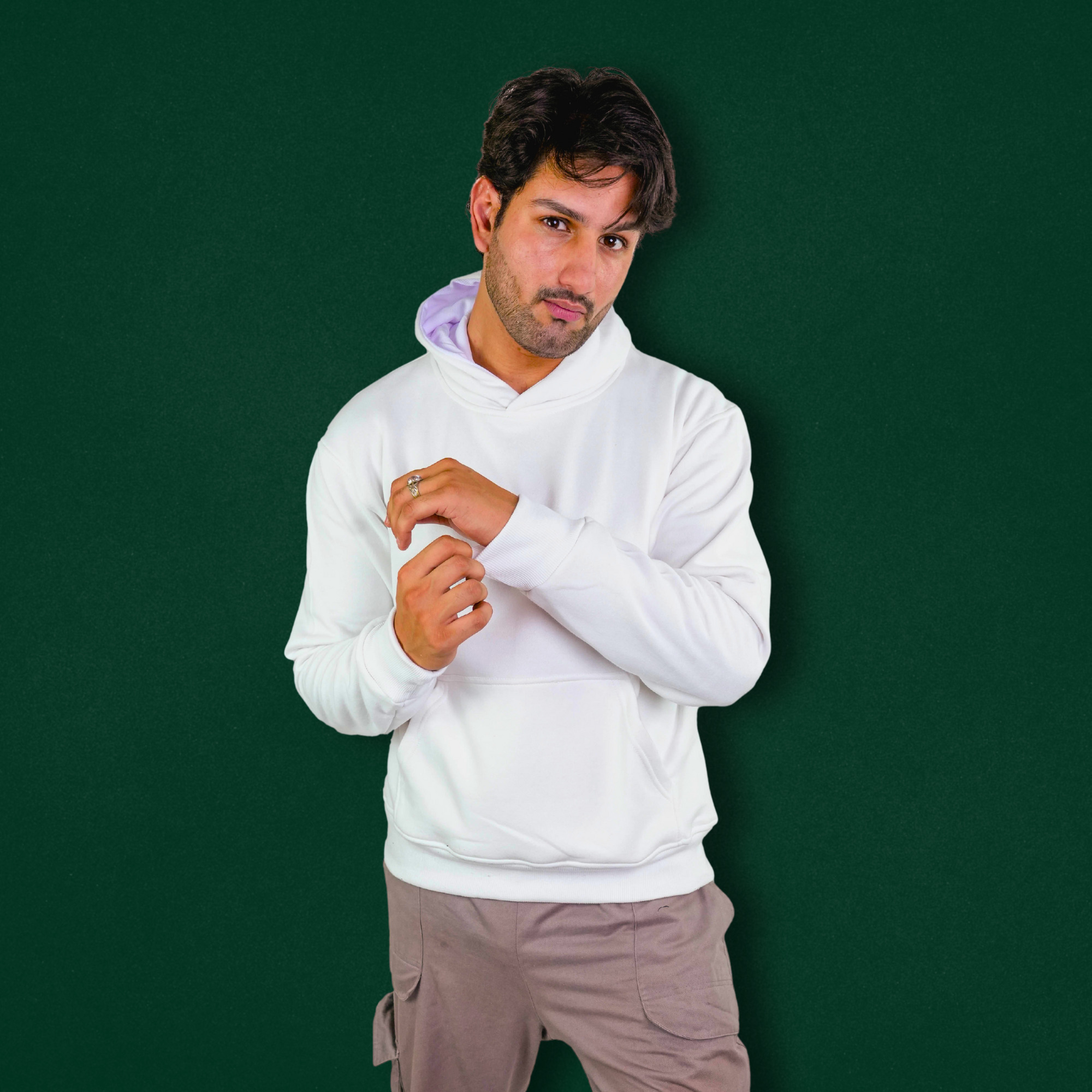 Premium White Cotton Hoodie